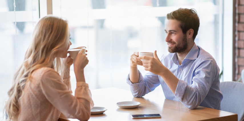 Meeting for coffee is low-commitment, allowing you to easily get away if it's not a good match. 