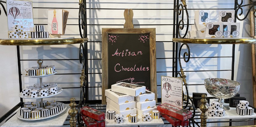 If you love artisan chocolates, try the unique flavors offered by 80 Days Cafe.