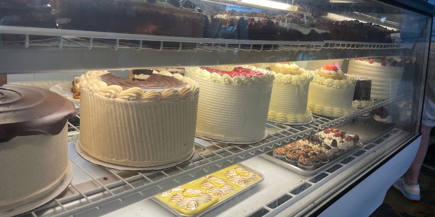 Save room for dessert! The bakery case at Russell's on Macklind is full of delicious treats.