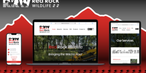 A display of a website's graphic design optimized for both desktop and mobile devices.