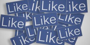 A pile of blue tiles that all say "Like" in white against a blue background.