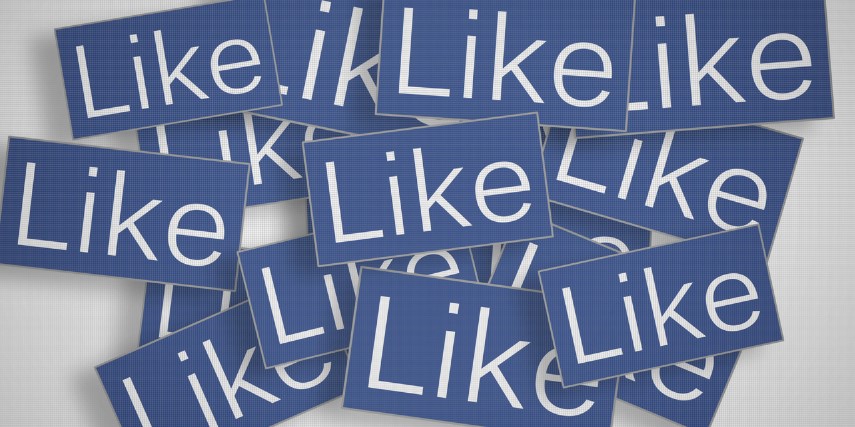 A pile of blue tiles that all say "Like" in white against a blue background.