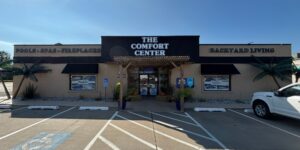 Exterior view of The Comfort Center, a St. Joseph source of pools, hot tubs and fireplaces.