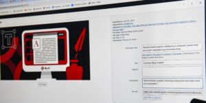 An image in WordPress is being optimized for SEO and accessibility.