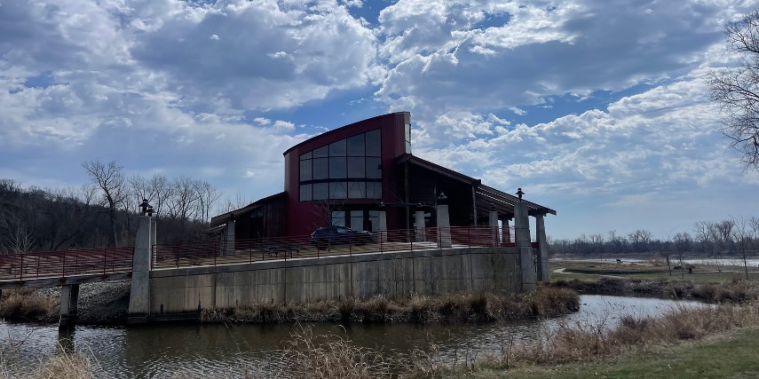 Exterior of Remington Nature Center, situated on the Missouri River in St. Joseph.